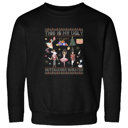 This Is My Ugly Nutcracker Ballet Sweater Retro Hearts Xmas Sweatshirts