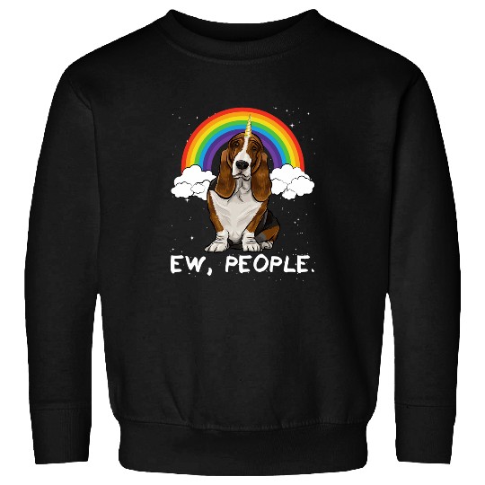 Rainbow Basset Hound Ew People Unicorns Dog Sweatshirts