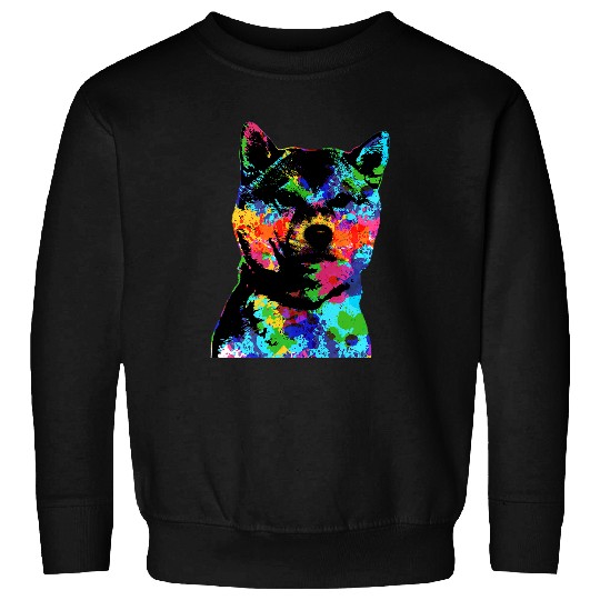 Dog Shiba Inu Colored Shiba Inu Silhouette Dog Japan Sweatshirts