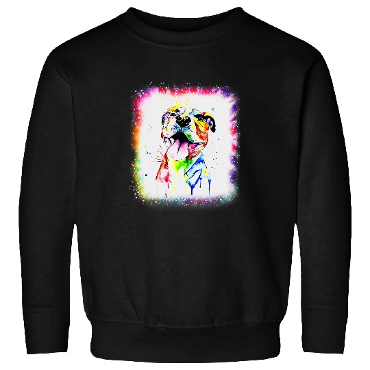 Pitbull Terrier Dog Dad Mom Boy Girl Tie Dye Bleached Sweatshirts