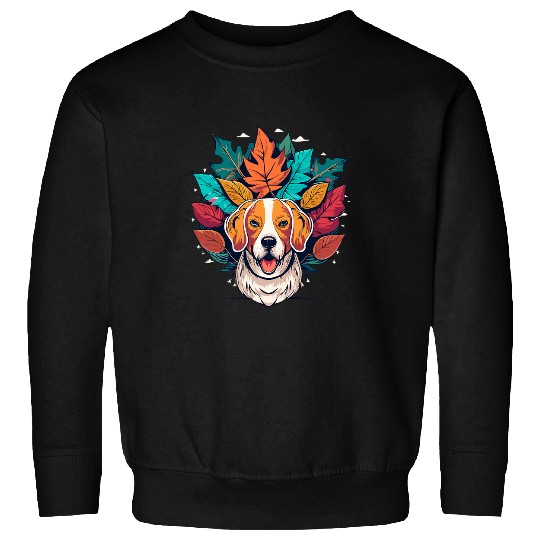 Hello Fall Autumn Leaf Funny Beagle Dog lovers Sweatshirts