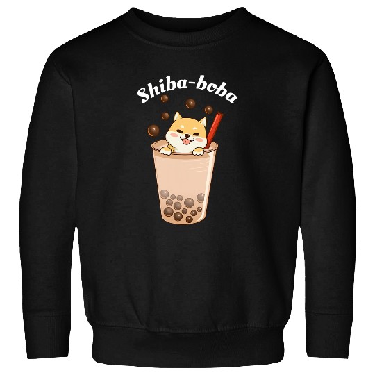 Discover Dog Shiba Inu Boba Kawaii Dog Cute Bubble Tea Shiba Inu Sweatshirts