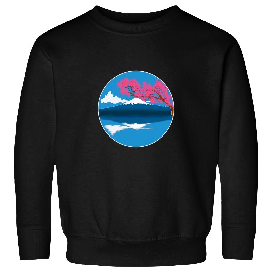 Japanese Bullet trains Japan Mountain art Sakura Fujiyama Sweatshirts