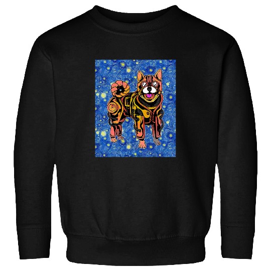 Dog Shiba Inu Starry Night Shiba Inu Steampunk Sweatshirts