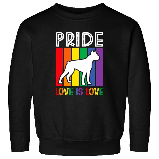 HoBo Care Boxer Rescue Pride Love is Love Sweatshirts