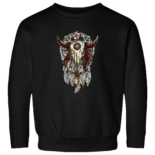 Native American Culture Bull Skull Dreamcatcher 1 Fun Sweatshirts
