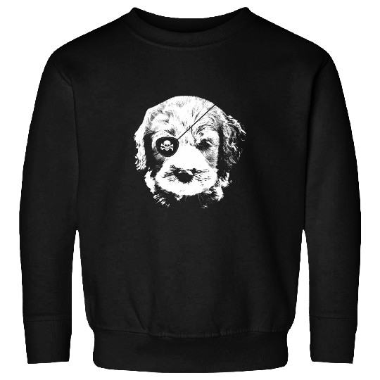Pirate LABRADOODLE With Eye Patch Skull Funny Sweatshirts