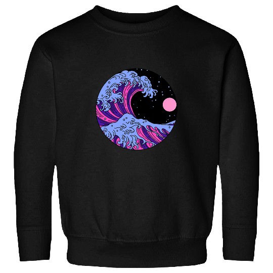 Omnisexual Pride Omni Japanese Wave Discreet LGBTQ Art Sweatshirts