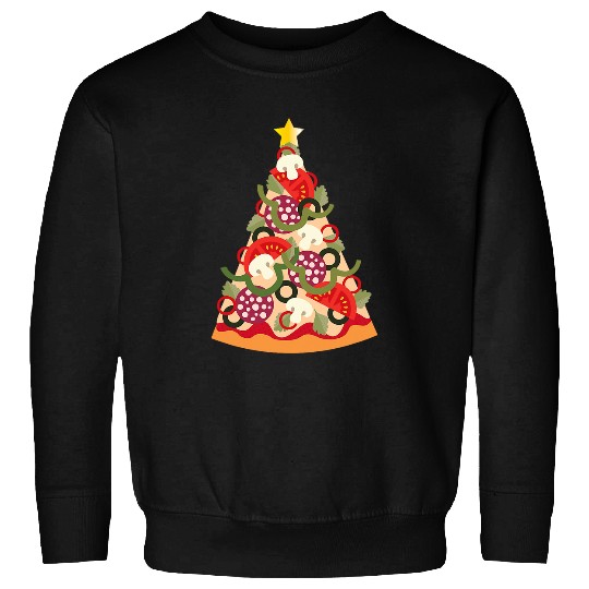 Discover Pizza Christmas Tree Art Kids Men Women Cool Pizza Lover Sweatshirts