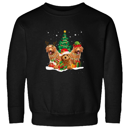 Dog Goldendoodle Christmas Santa Reindeer Elf Dog Lover Pajama T-Shirt Sweatshirts