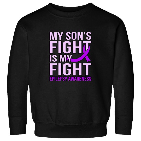 Sons Fight Is My Fight Epilepsy Awareness Purple Graphic Sweatshirts