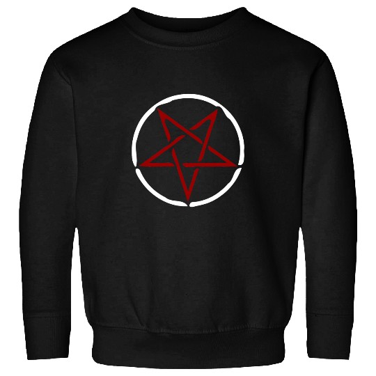 Red White Pentagram Goth Occult Dark Art Metal Death Satanic Sweatshirts