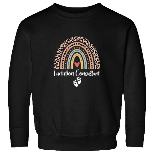 Lactation Consultant Leopard Rainbow Breastfeeding Counselor 1 Sweatshirts