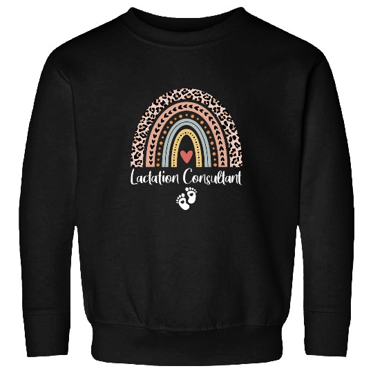 Lactation Consultant Leopard Rainbow Breastfeeding Counselor 1 Sweatshirts