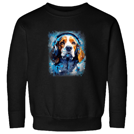 Rave EDM Beagle Dog Headphone Sweatshirts