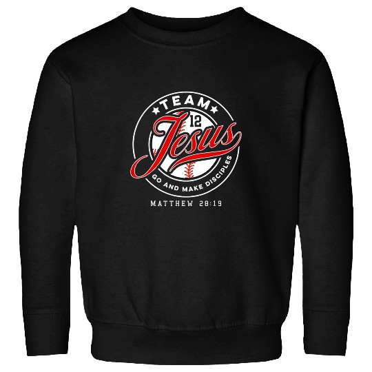 Jesus and Baseball Team Christian Matthew 2819 Verse Sweatshirts