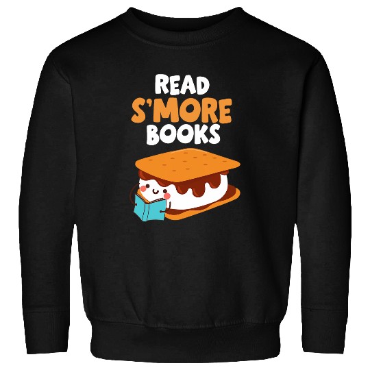 Marshmallow Camping Campfire Funny Read Smore Books Sweatshirts