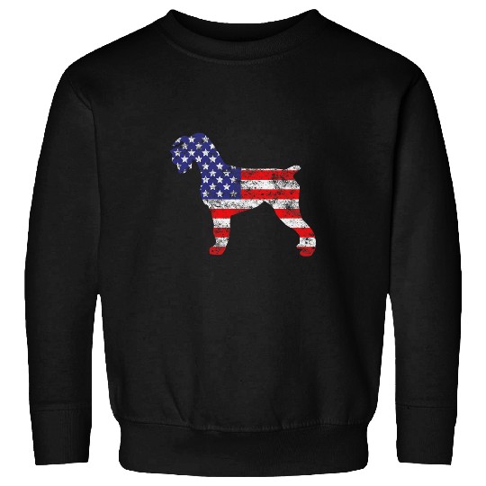 Schnauzer Dog 4th of July US American Flag Patriotic Sweatshirts