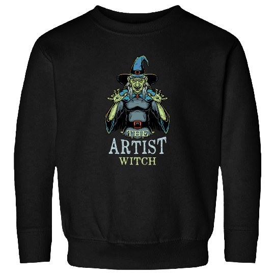 The Artist Witch Halloween Art Scary Designer Funny Villain Sweatshirts