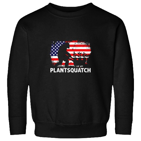 Plantsquatch American Usa Flag bigfoots Sasquatch Patriotic Sweatshirts
