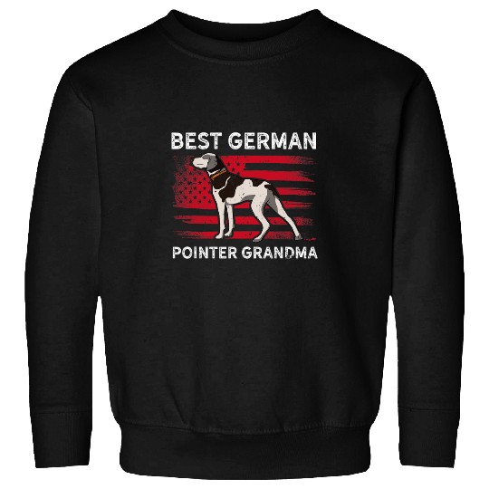 German Shorthair Pointer Dog Grandma American Flag Pet Owner Sweatshirts