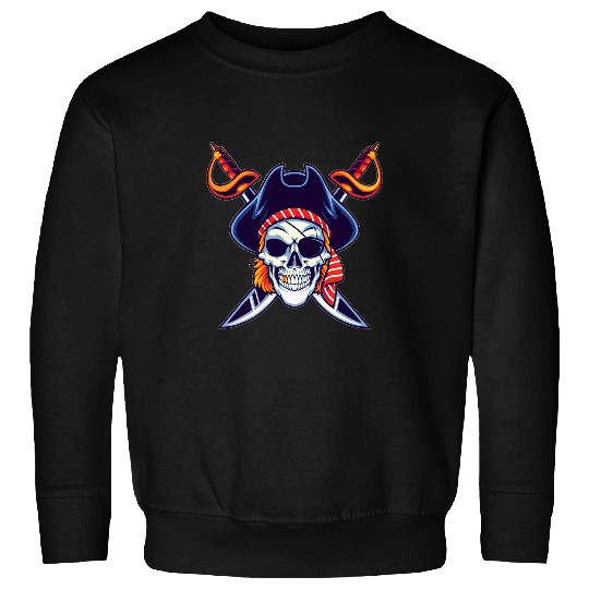 Skull Pirate Scary awsome Halloween costume Sweatshirts