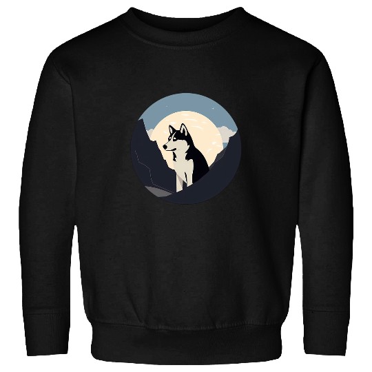 Siberian Husky Dog Minimal Love Dogs 8 Sweatshirts