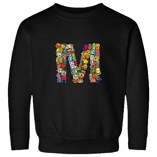 Letter M Monsters Alphabet Name Initial Cute Monogrammed Sweatshirts