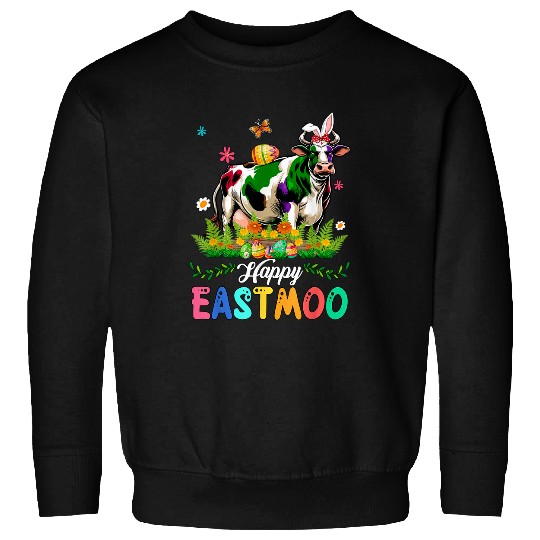 Discover Happy Easter Moo Cow Sound Costume Bunny Farmer Lover Kids Sweatshirts