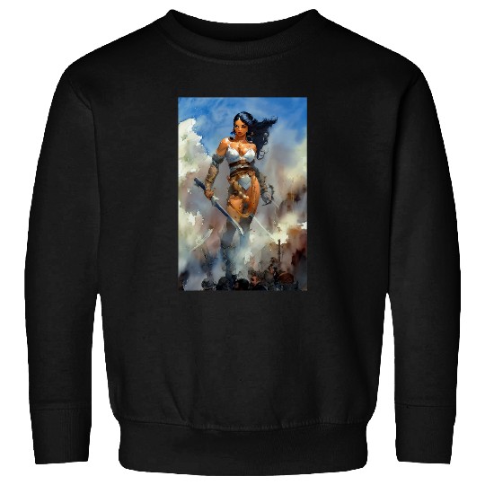 The Lady is a Warrior by Don Castillo Artist Illustrator Sweatshirts