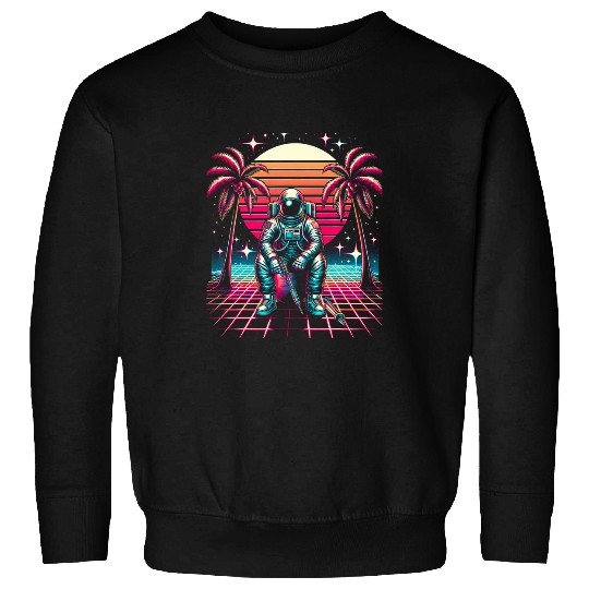Synthwave Astronaut Men Women Youth XS 6XL Graphic Sweatshirts