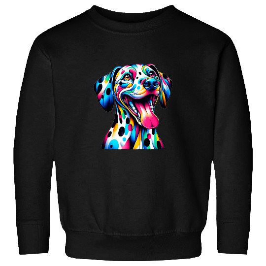 Smiling Laughing Dalmatian Dog Puppy Lover Happy Positive Sweatshirts