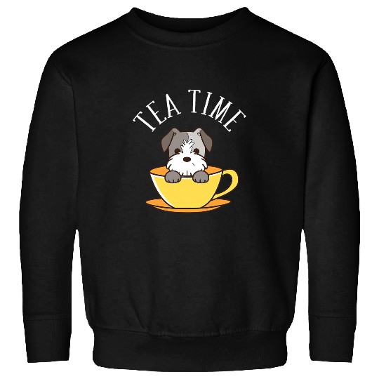 Schnauzer Tea Time Funny Dog Beverage Sweatshirts