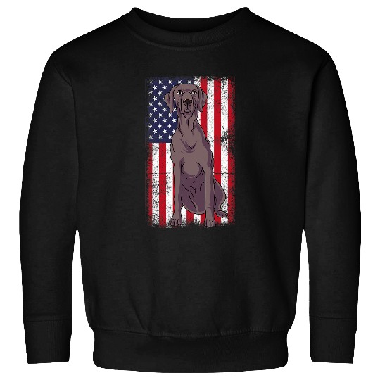 Weimaraner USA Flag Sweatshirts