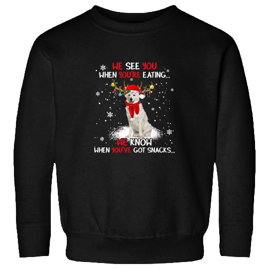 Santa Kuvasz Reindeer Light Christmas Pajama Sweatshirts