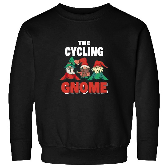 The Cycling Gnome Funny Christmas Cyclist Sweatshirts