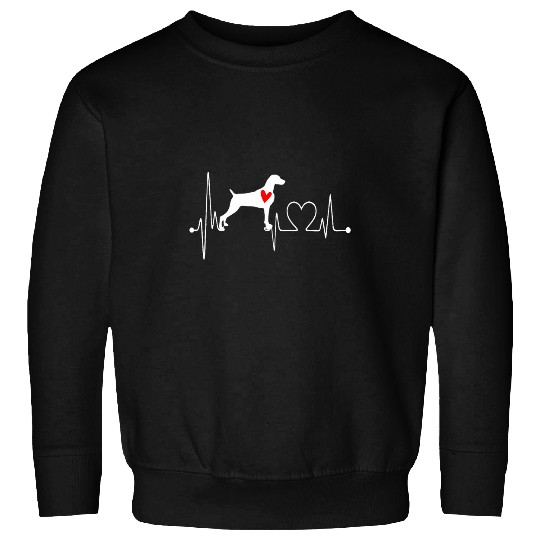 Weimaraner Vorstehund Dog Heartbeat EKG My Dogs My Cardio Sweatshirts