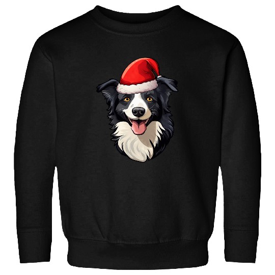 Santa Hat Christmas Border Collie Sweatshirts