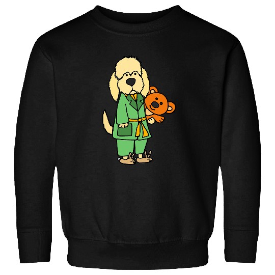 Smileteespetsa Funny Cream Labradoodle Dog Wearing Bathrobe Sweatshirts