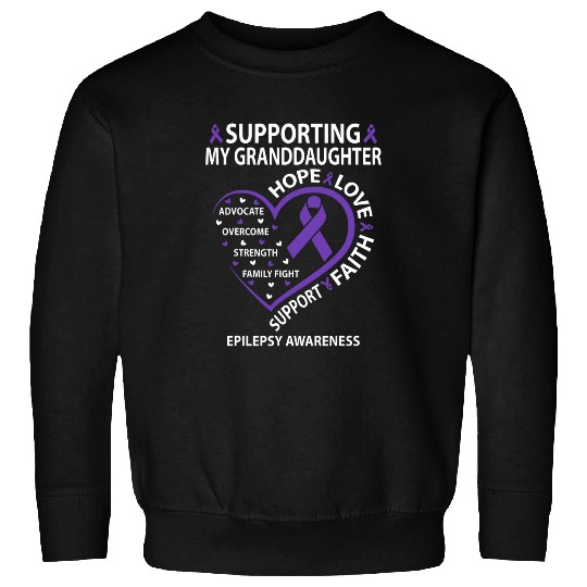 Supporting My Granddaughter Epilepsy Awareness Grandparents Sweatshirts