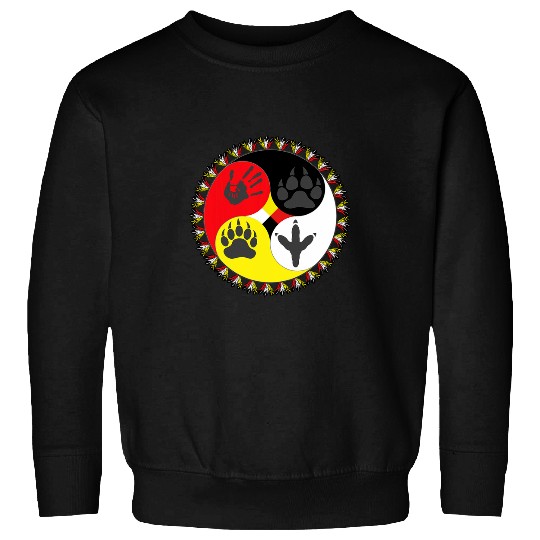 Native American medicines Wheel spiritual animals MMIW Sweatshirts