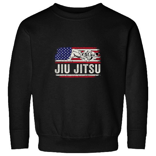 Jiu jitsu Jiu jitsu MMA or BJJ vintages USA flag art Sweatshirts
