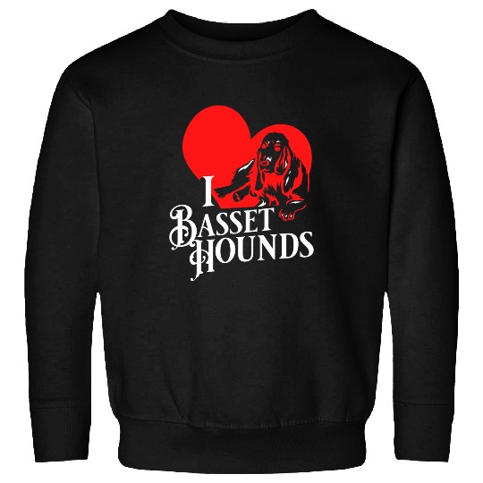 I Love France Basset Hounds Hound Sweatshirts