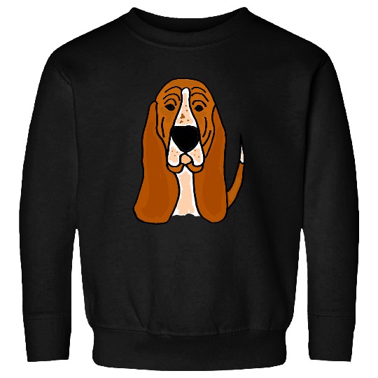 Smileteespetsa Cute Basset Hound Puppy Dog Face Cartoon Sweatshirts