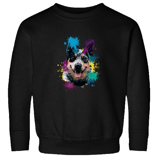 Splash Art Cattle Dog I Dog Lover I Blue Heeler Sweatshirts