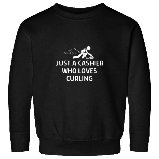 Just A Cashier Who Loves Curling Outfit Men Sweatshirts