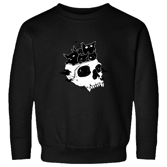 Kawaii Spooky Black Cats Cute Pastel Goth Art Sweatshirts