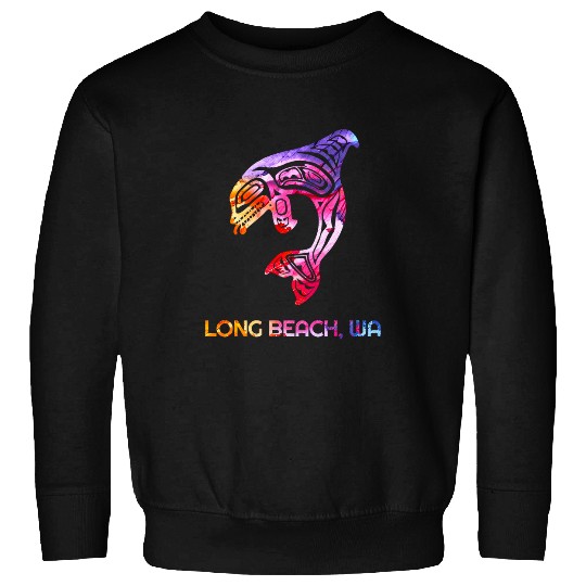 Tribal Long Beach WA Orca Killer Whale Native American Sweatshirts