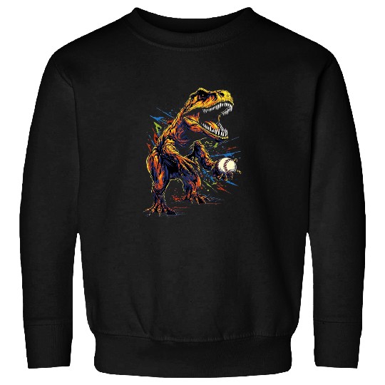 T Rexs Playing Baseball Funny Dinosaur Baseball Player Coachs 1 Sweatshirts