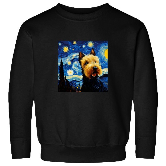 Scottish Terrier Starry Night For Dog Mom Dog Dad 2 Sweatshirts